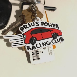 Prius Power Racing Club™ 3D Die Cut Rubber Keychain / Gift For Your Favorite Prius Speedster / High Quality 3D Keychain / Prius Gift Toyota