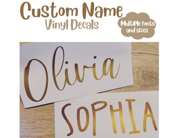 VINYL DECAL - Custom Name - Free Shipping - Vinyl Decal Sticker for Laptops, Car Windows, Cups, Water Bottles, Tumblers, etc.
