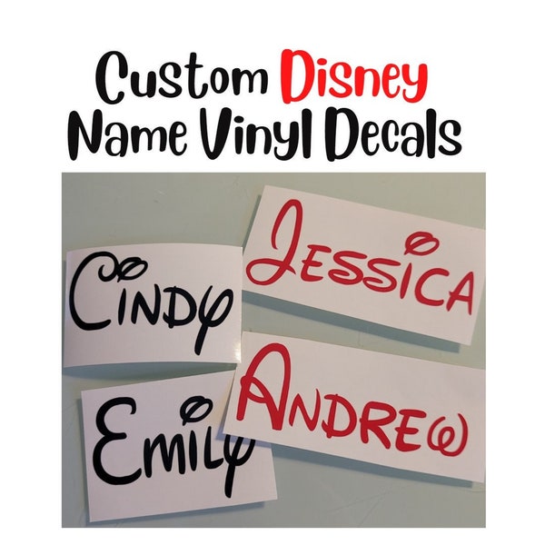 VINYL DECAL - Custom Disney Name Vinyl Decal Sticker for Laptops, Car Windows, Cups, Water Bottles, Tumblers, etc.