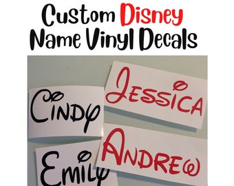 VINYL DECAL - Custom Disney Name Vinyl Decal Sticker for Laptops, Car Windows, Cups, Water Bottles, Tumblers, etc.