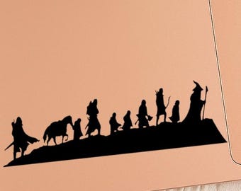 CALCOMANÍA DE VINILO - Calcomanía de vinilo del grupo de caravanas de El Señor de los Anillos para computadoras portátiles, ventanas de automóviles, tazas, botellas de agua, vasos, etc.