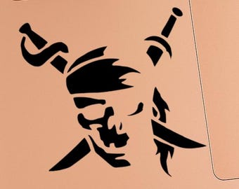 VINYL DECAL - Pirate Skull - Pirates of the Caribbean - Vinyl Decal Sticker for Laptops, Car Windows, Cups, Water Bottles, Tumblers, etc.