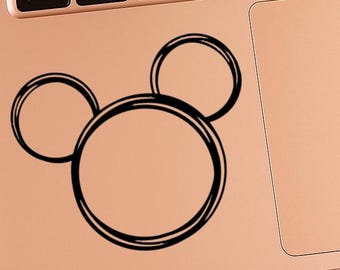 Sketched Mickey Head Outline Vinyl Decal Sticker for Laptops, Car Windows, Cups, Water Bottles, Tumblers, etc.