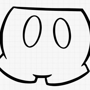 Puede incluir: Ilustraci&oacute;n de dibujos animados en blanco y negro de un pantal&oacute;n corto con dos formas ovaladas que representan los ojos. El pantal&oacute;n corto tiene una forma redondeada con una peque&ntilde;a muesca en la parte inferior y una parte superior recta.