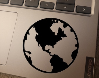 VINYL DECAL - Earth - Globe - Planet - Vinyl Decal Sticker for Laptops, Car Windows, Cups, Water Bottles, Tumblers, etc.