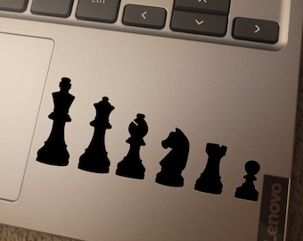 VINYL DECAL - Chess Pieces - Game - Vinyl Decal Sticker for Laptops, Car Windows, Cups, Water Bottles, Tumblers, etc.