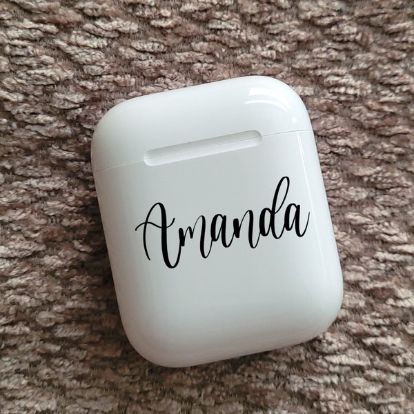 VINYL DECAL - Custom Cursive Name for AirPods Case Pro or Classic Vinyl Decal Sticker