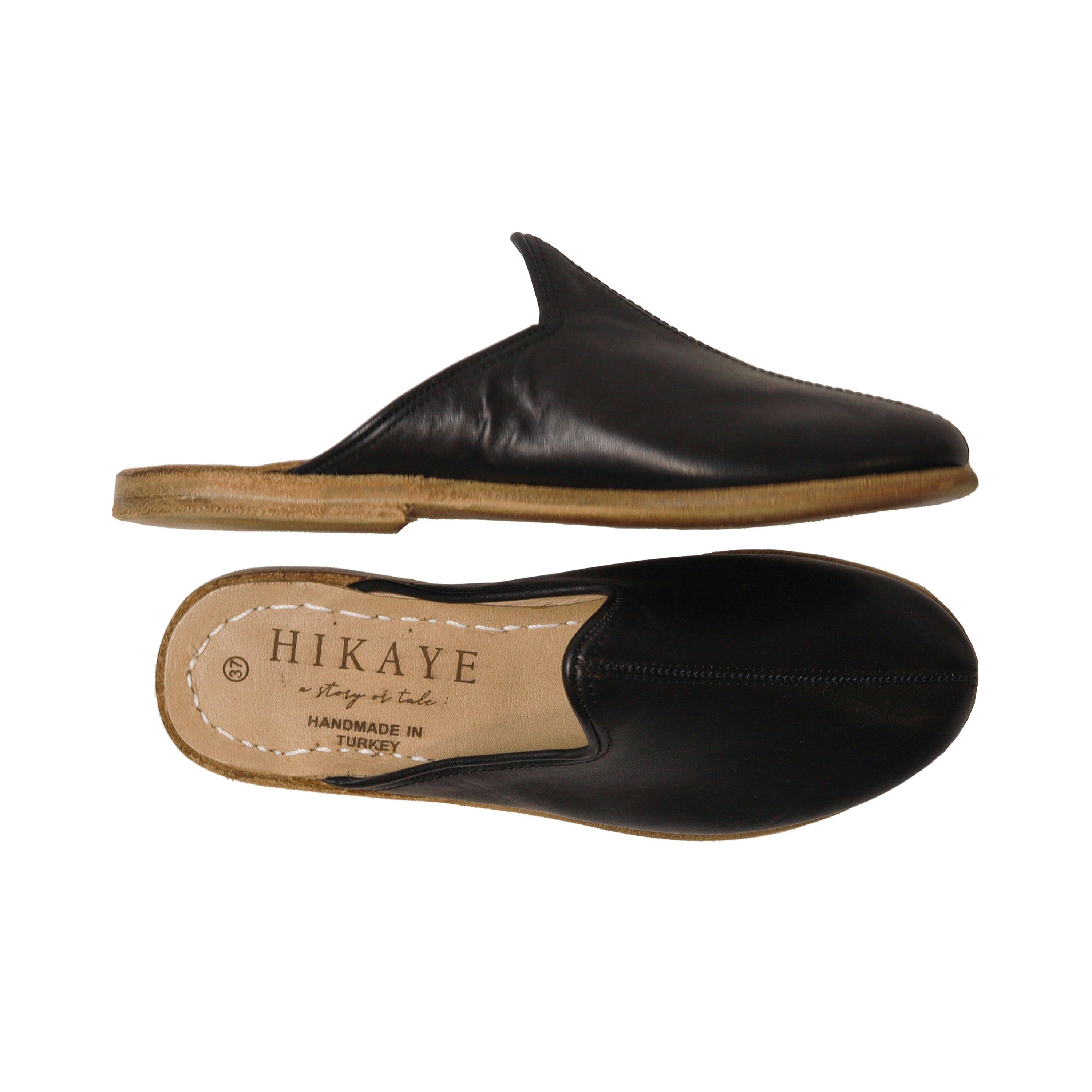 Moda Black Handmade Leather Mules Etsy