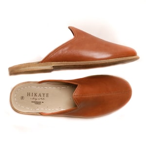 Moda | Cognac Handmade Leather Mules