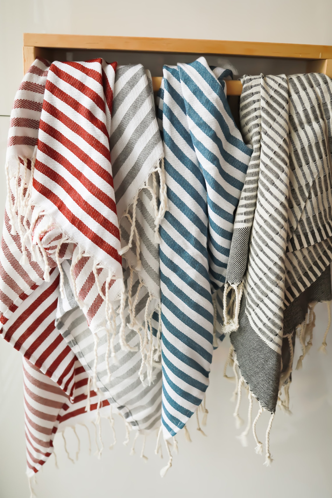 Turkish Hand Towels Striped with Tassels Etsy