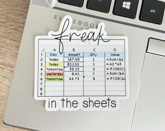 Pegatina de Excel Freak: divertida calcomanía impermeable para portátil