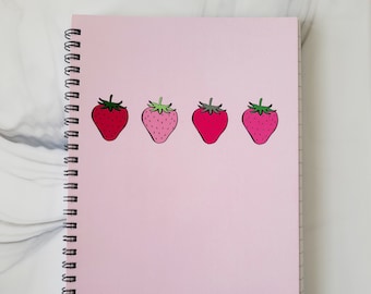 Strawberry Notebook | Spiral Notebook | Writing Journal | Lined Notebook