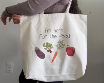 Funny Grocery Bag: Reusable Cotton Canvas Shopping Tote