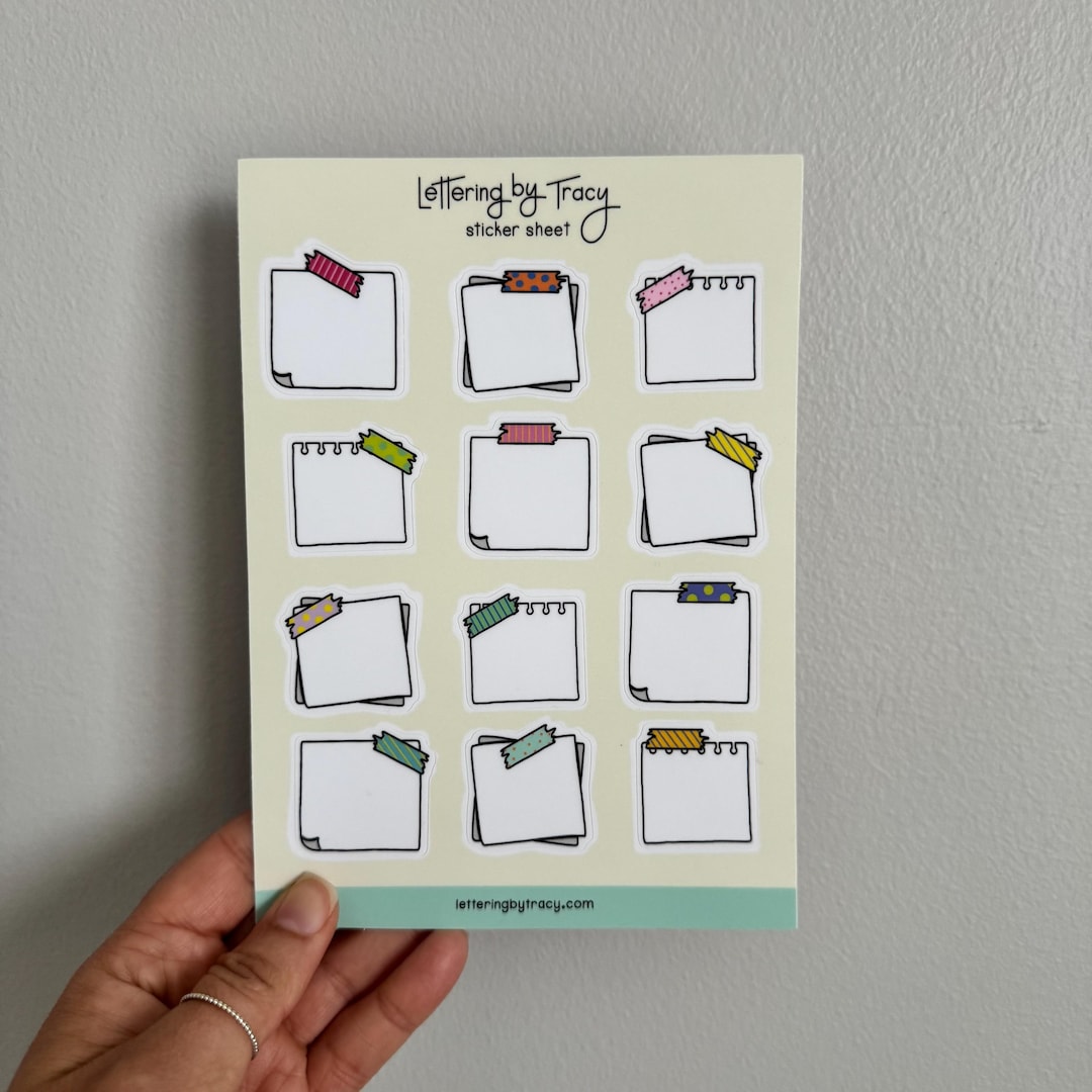 Planner Stickers | Vinyl Sticky Notes, Matte Waterproof Sheet - Etsy