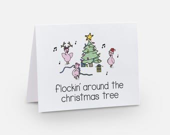Tarjetas navideñas divertidas con juegos de palabras: Juego de tarjetas navideñas en caja