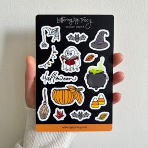 Halloween Sticker Sheet: Waterproof Vinyl Stickers for Kindle