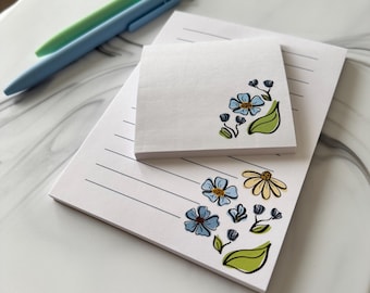 Set de papelería floral: Bloc de notas y Post-it