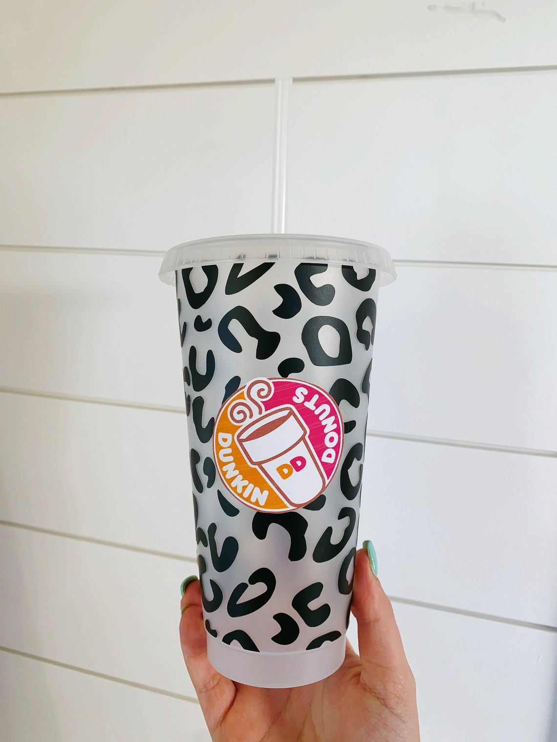 Dunkin Donuts Reusable Cold Drink Cup Leopard Print | Etsy