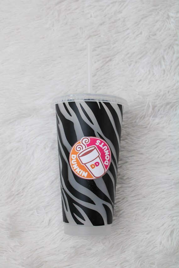 Dunkin Donuts Reusable Cold Drink Cup Zebra Print | Etsy