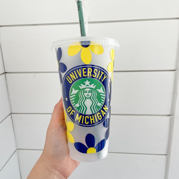 University of Michigan Starbucks College Floral Cold Cup Tumbler