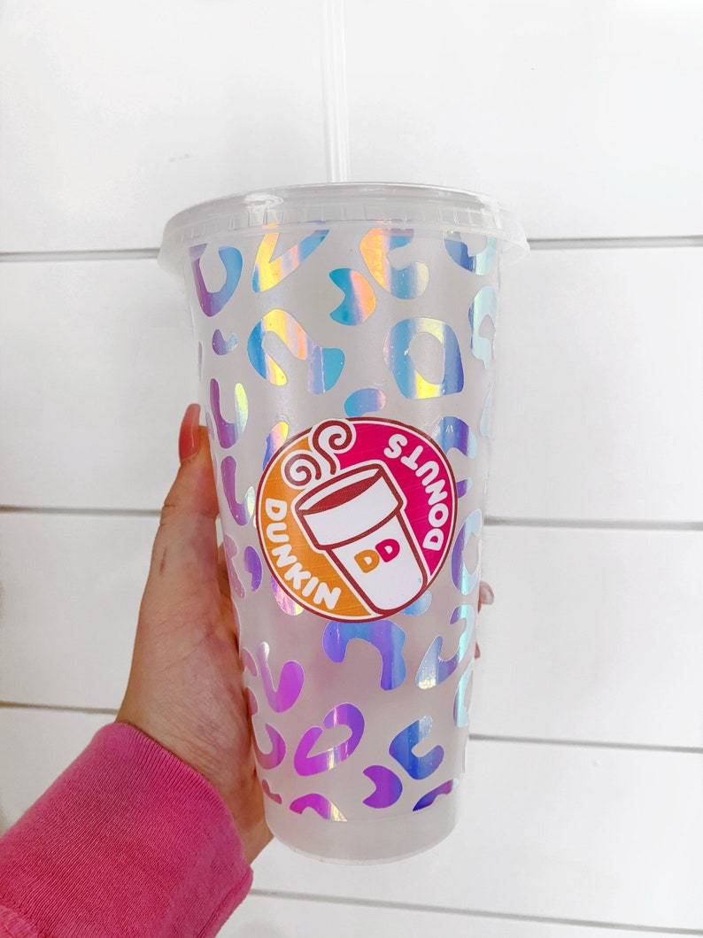 Dunkin Donuts Reusable Cold Drink Cup Leopard Print | Etsy