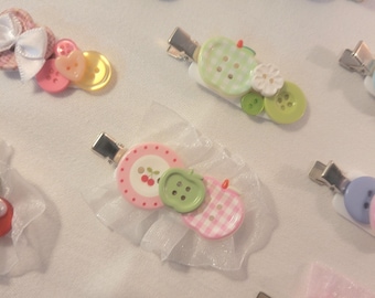 Button Hair Clips