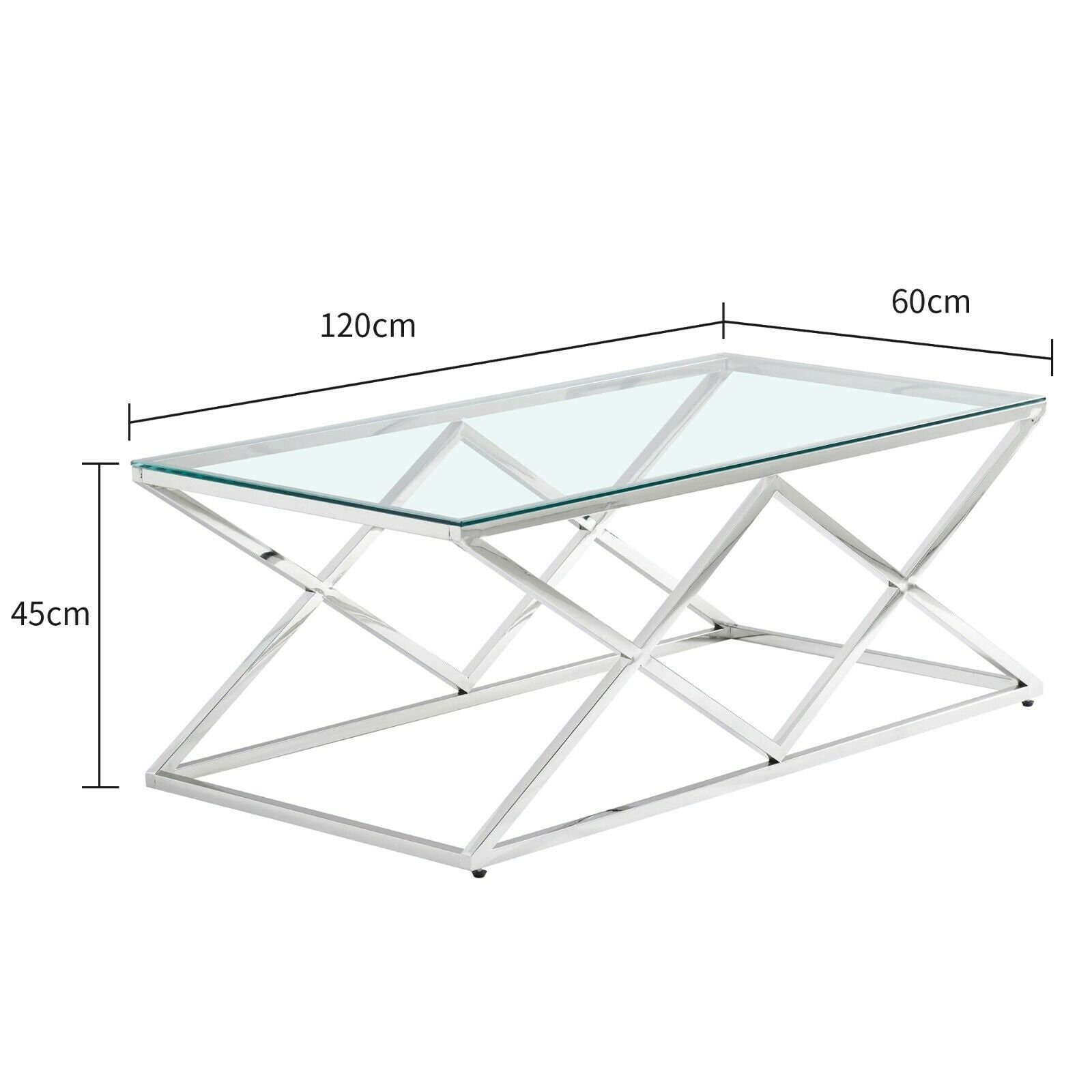 Chelsea Harbour Rectangle Silver Glass Coffee Table For Living Etsy