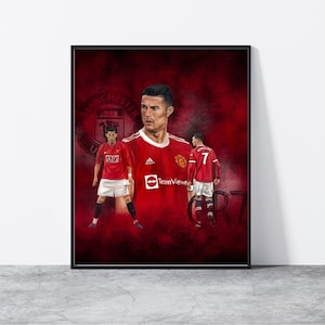 Football Prints| Cristiano Ronaldo Print|A3, 8 x 10 " Manchester United| Manutd poster| Ronaldo art| Football poster