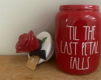 Rae Dunn Beauty & the Beast "Til the last petal falls" Cookie Jar