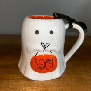 Rae Dunn Halloween Candle: Ghost Mug, &quot;Boo!&quot; Trick or Treat Bag
