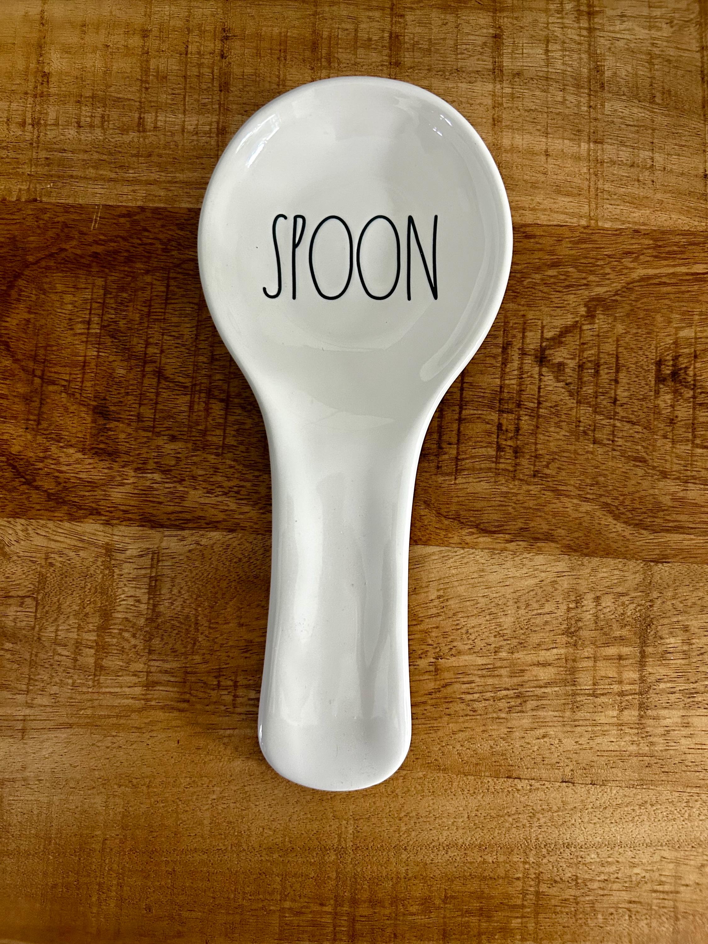 Add Some Farmhouse Charm! Rae Dunn Ceramic Spoon Rest – Choose Your Style: 'SPOON REST' Or 'STIR' Or 'BOO'
