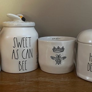 Rae Dunn Summer Bee & Honey Collection: Mug and Honeypot with honeycomb spoon (variety) and jar!