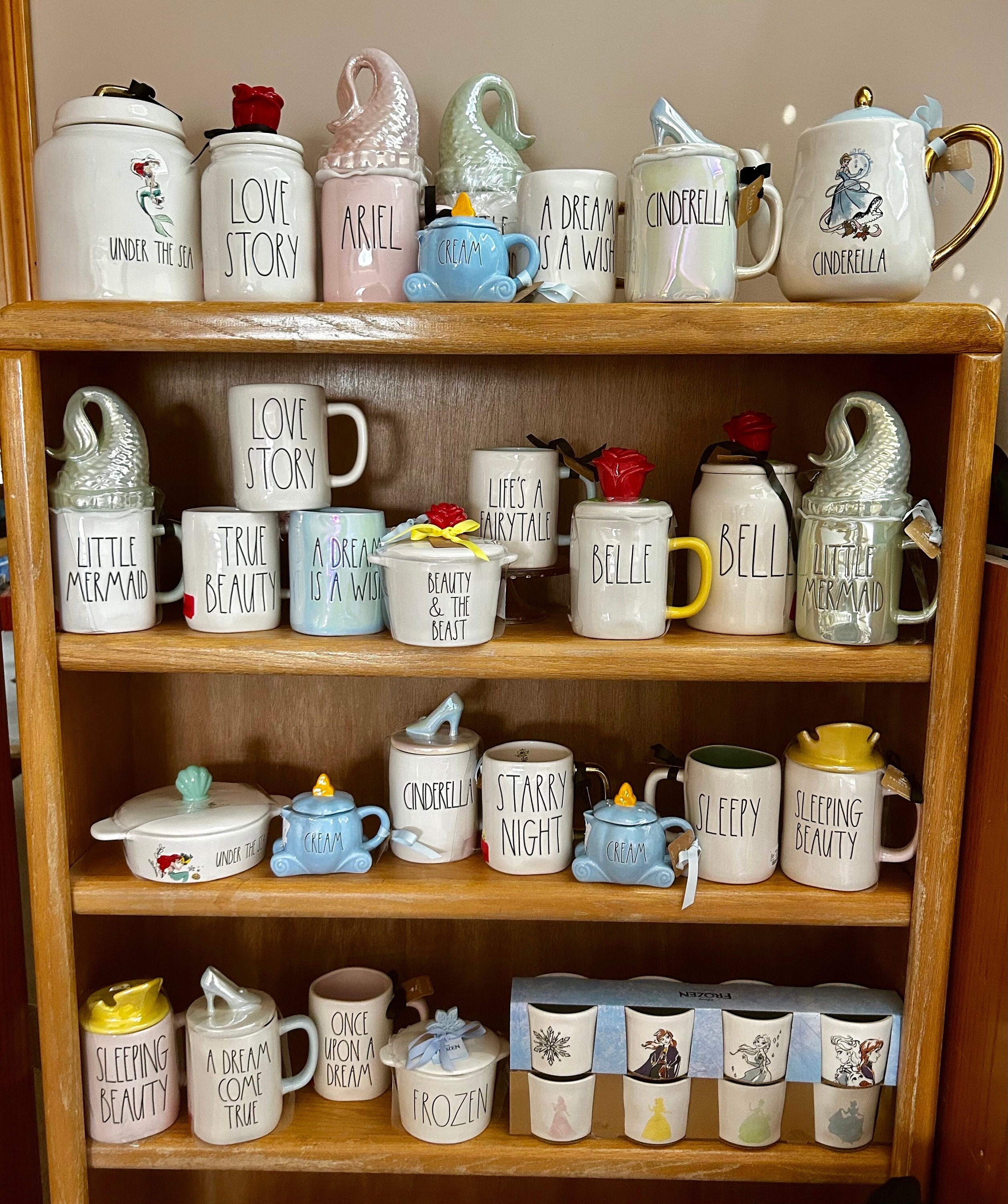Rae Dunn Disney Collection Cinderella Ariel Belle Jasmine Aurora Mugs Containers Canisters Plates Ramekins and More Etsy