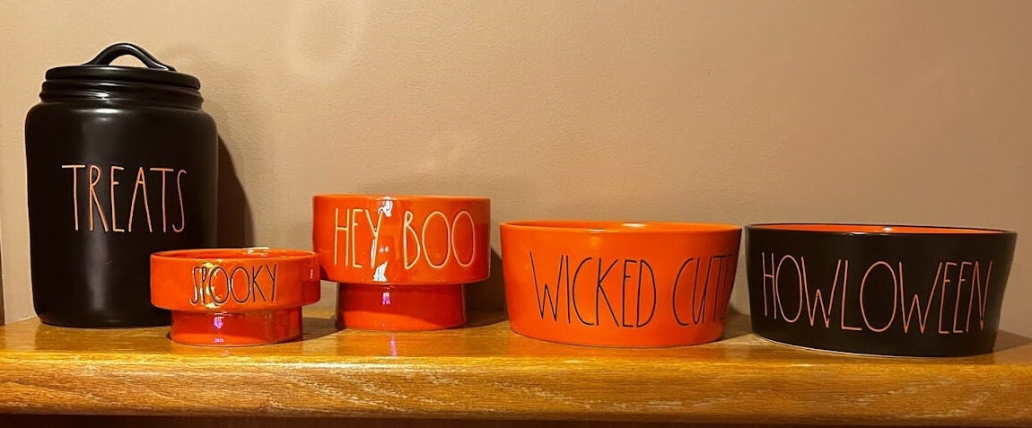 Rae Dunn Halloween Pet Bowls Dog and Cat Bowls Etsy