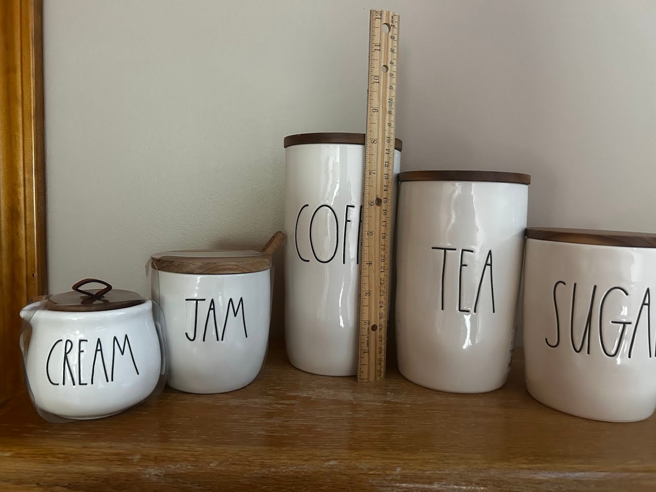 Rae Dunn Kitchen Canisters Keep, Hold, Save. Coffee, Cream, Tea, Jam