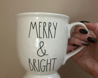 Taza de café y chocolate caliente navideño de invierno de Rae Dunn: Merry & Bright