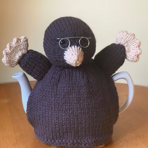 Tea cosy knitting pattern. PDF digital download. Mervin Mole Tea cosy knitting pattern to fit a 6 cup tea pot.