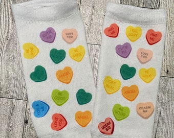 Conversation Hearts Valentine Socks