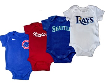 Aangepaste baby honkbal Jersey bodysuit T-shirt