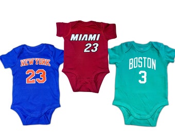 Aangepaste baby basketbal Jersey bodysuit T-shirt