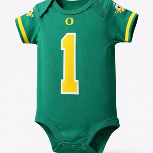 Custom College Football Jersey Onesie™: Personalized Baby Toddler Kids Outfit image 11