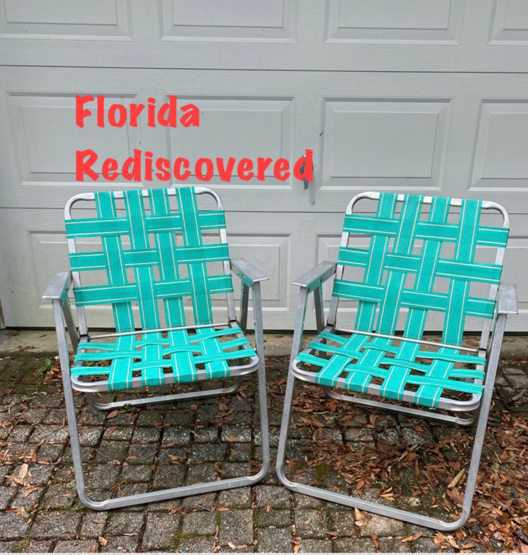 ALUMINUM PATIO Chairs 1960s Midcentury Lawn Chairs PAIR Mint Etsy