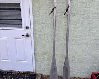 ALUMINUM OARS VINTAGE with Oar Locks 1950’s 1960’s Canoe Rustic Cabin Lake River Spring Lake House Silver Wall Hanging Outdoor Indoor