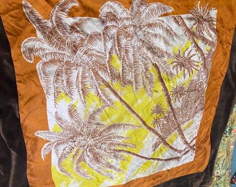 Vintage Florida Scarf, Round Scarf, Palm Trees, FSU UF Miami Palm Beach Rare Find @ Florida Rediscovered