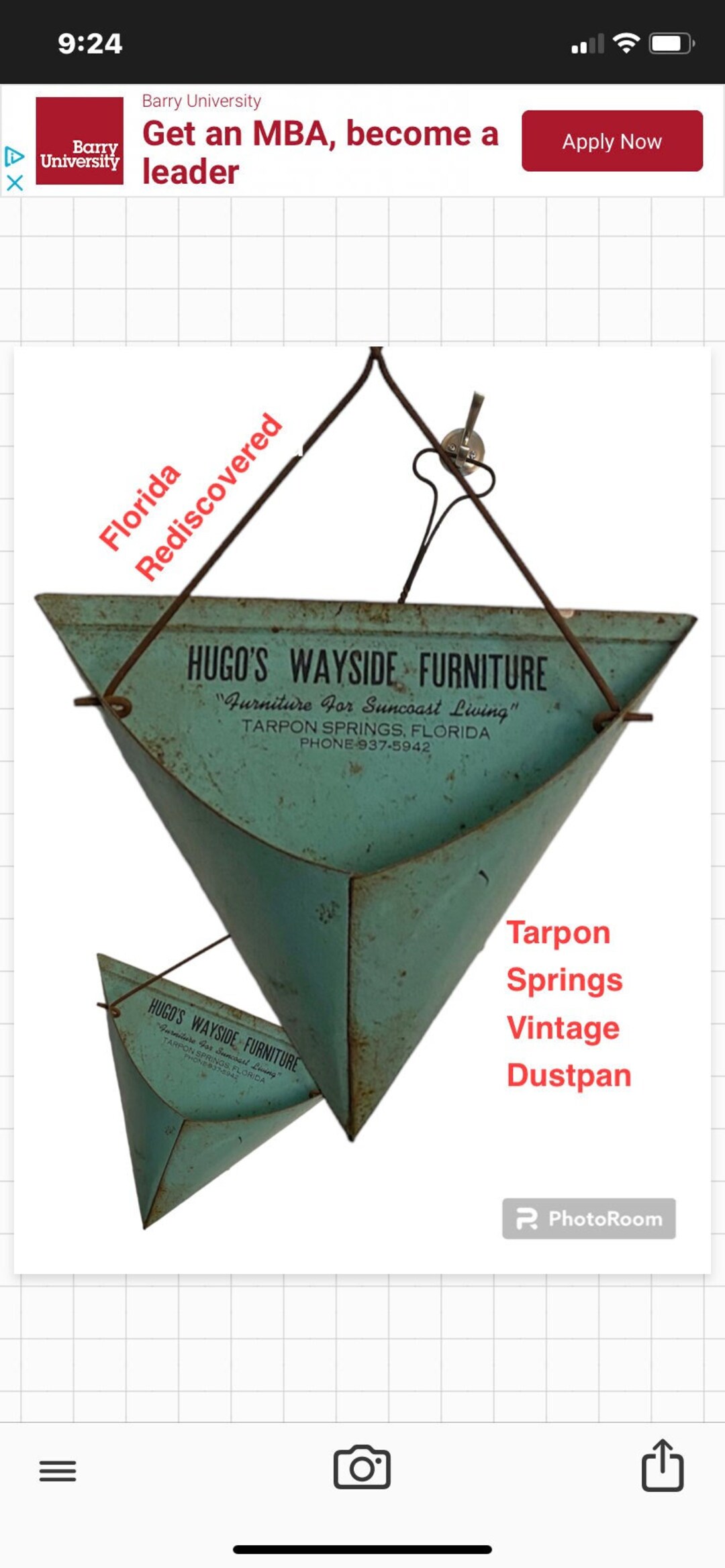 Vintage Dustpan FLORIDA Long Handle Turquoise Rustic Antique Etsy