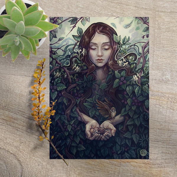 Fantasy poster "Bramble" - Fairy Tale Fantasy Art - Wicca Decor - nature goddess| A4 Size Poster