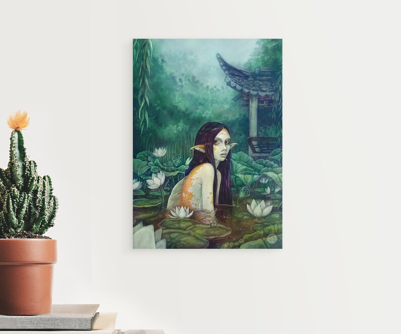 Mermaid Decor Fantasy Art A3 Size Poster Siren Artwork Mythical Creatures Mermaid Art Poster koi maiden