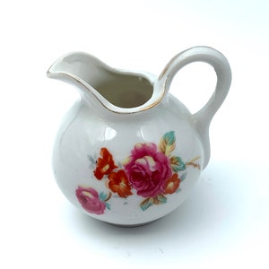 Vintage Made in Japan Creamer Mini Pitcher Floral Design Occupied Japan Shabby Chic Decor