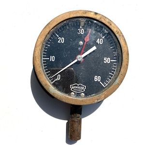 Vintage Weksler Instruments Messing Druckmesser: Steampunk Industrie Dekor