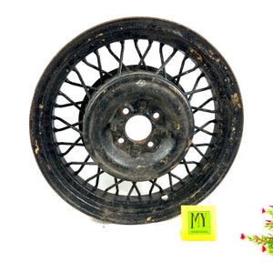Antique 4 Hole Wire Wheel - 18 1/2" by 4 1/2" Inch - - Rustic Primitive Man Cave Decor - Car Part for Restoration -My40YearCollection